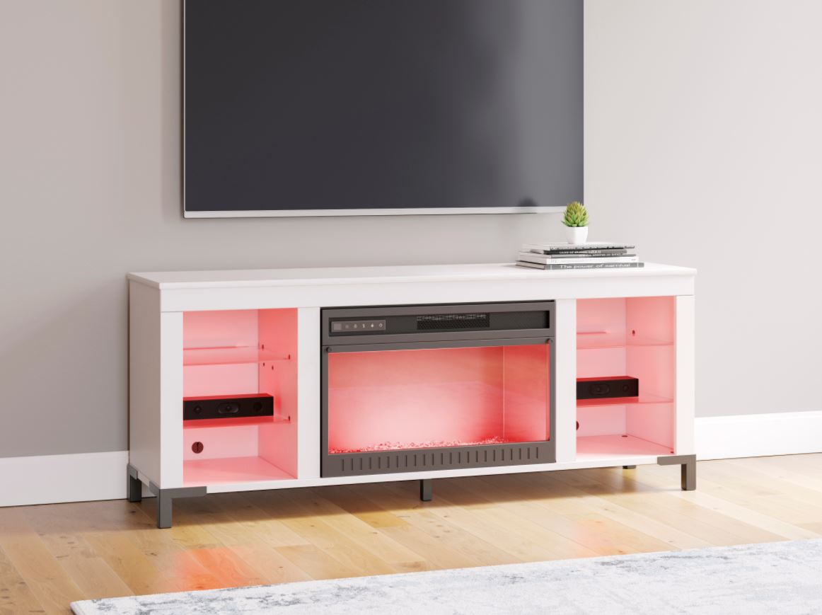 Brollevi Tv Stand W/ Fireplace