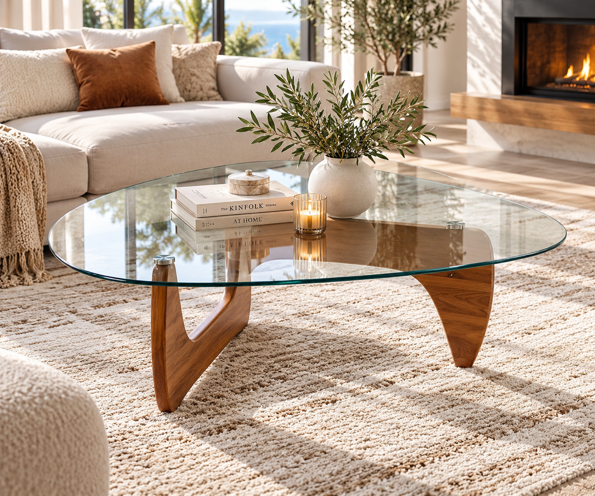 Azi Sculptural Glass Coffee Table