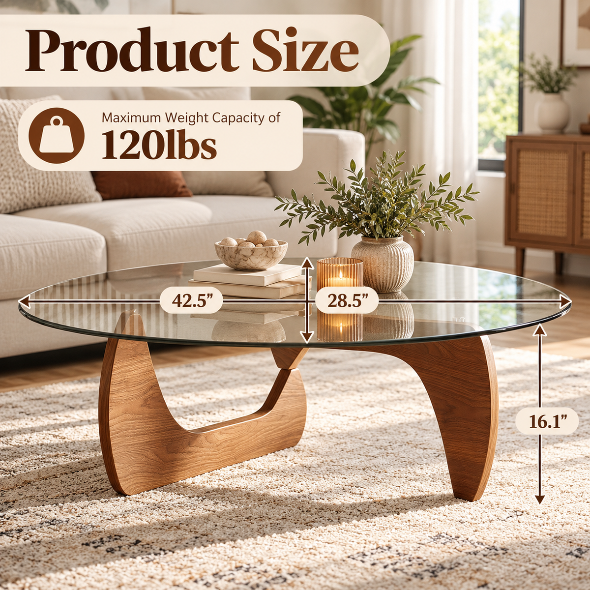 Azi Sculptural Glass Coffee Table