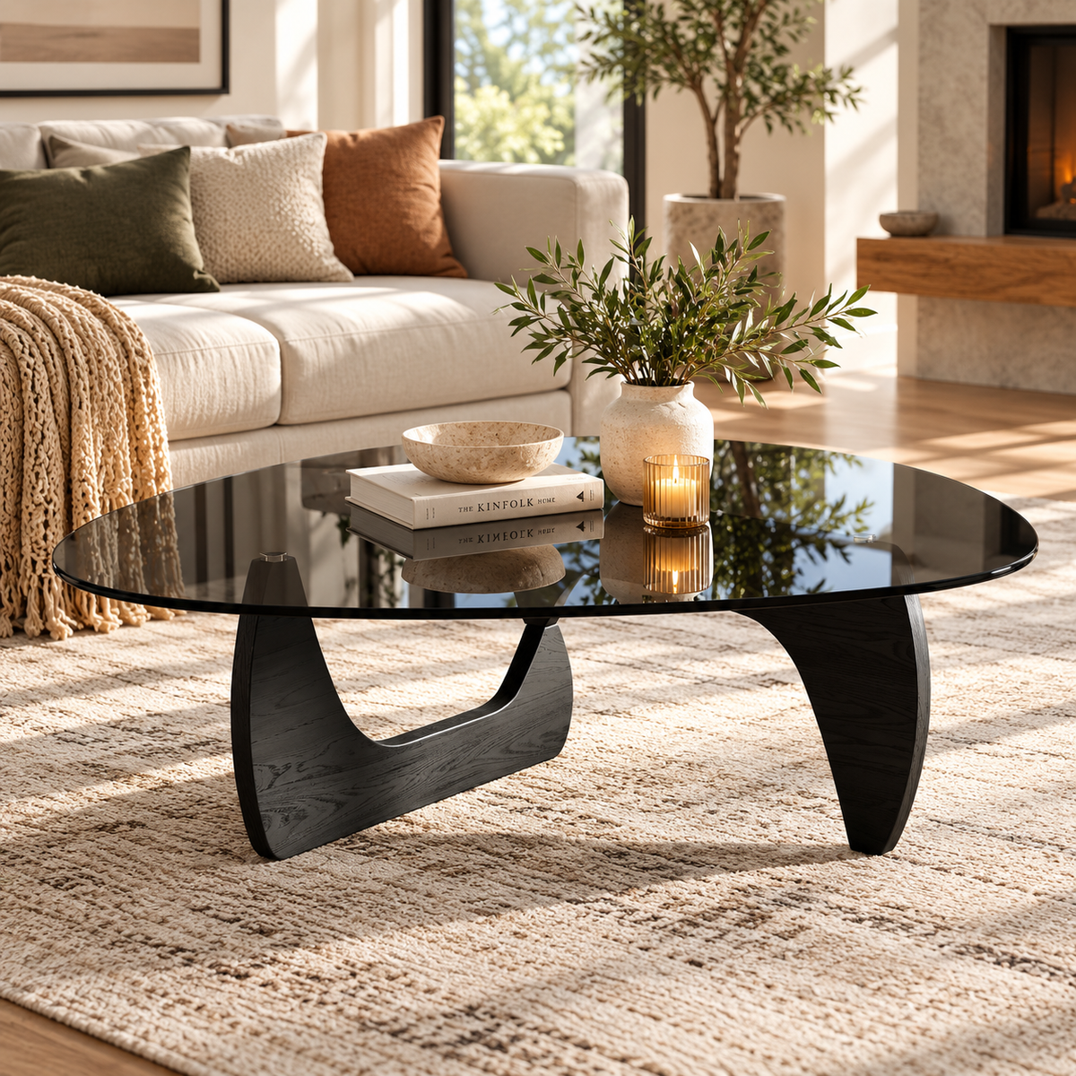 Azi Sculptural Glass Coffee Table