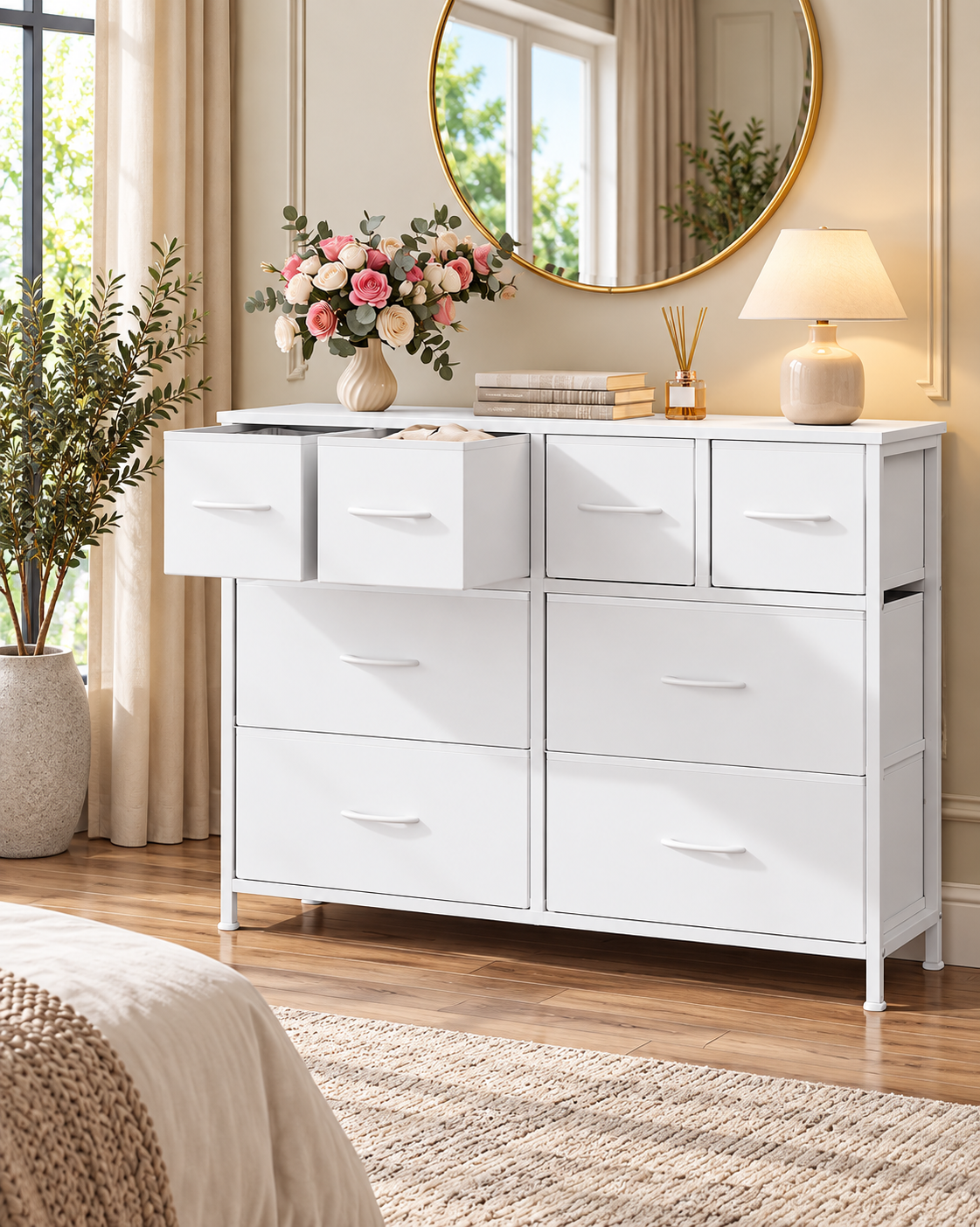 Cloud White 8-Drawer Storage Dresser