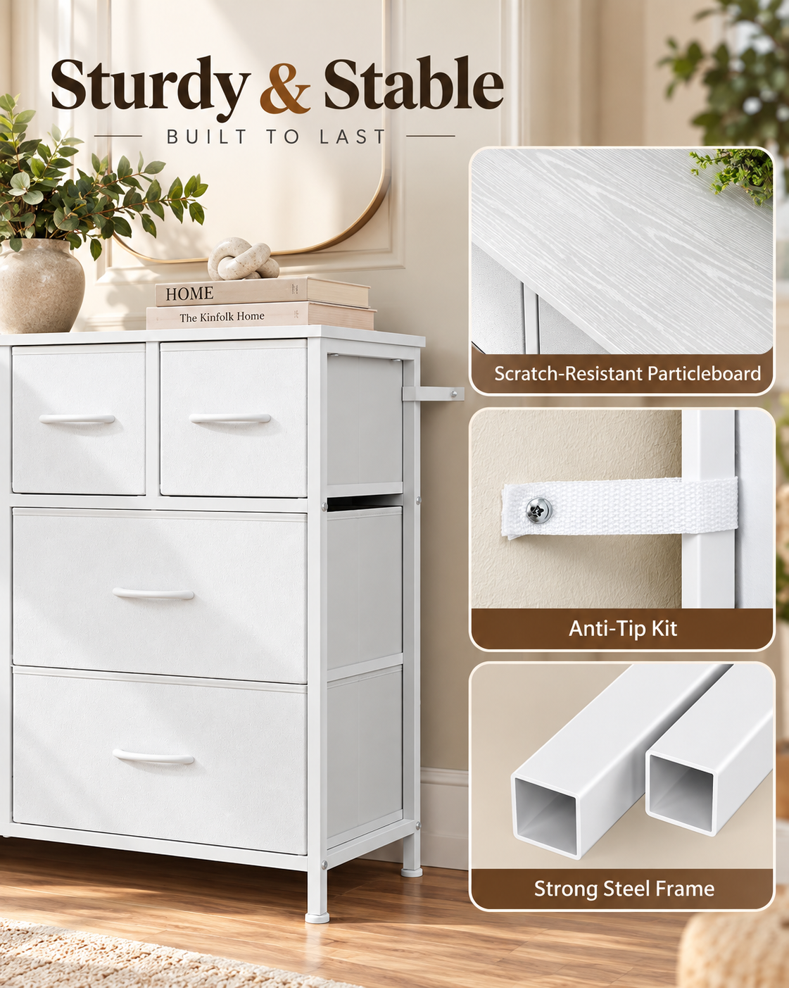 Cloud White 8-Drawer Storage Dresser
