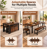 Fanny Table w/2 Stools and 2 Benches