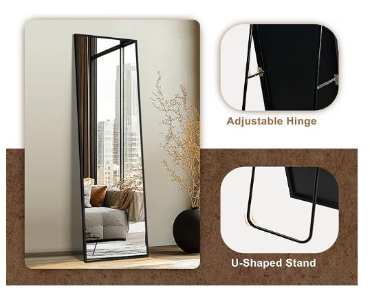 Modern Black Floor Mirror