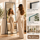 Modern Black Floor Mirror