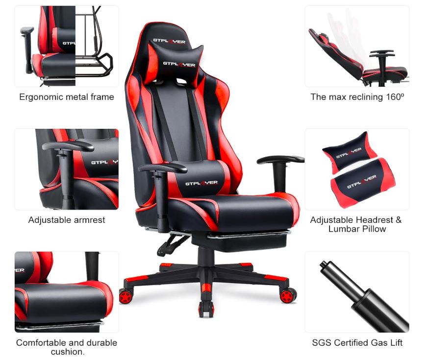 Gaming Chair with Footrest