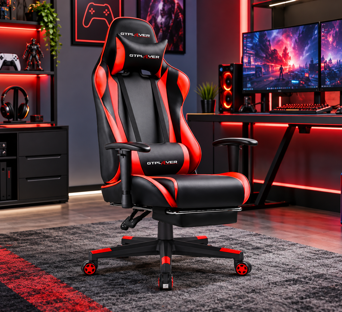 Gaming Chair with Footrest