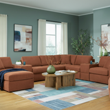 Modmax 6-Piece Sectional with Storage Chaise and Audio Console