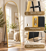 Aurelia 70" Arched Floor Mirror – Gold