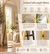 Aurelia 70" Arched Floor Mirror – Gold