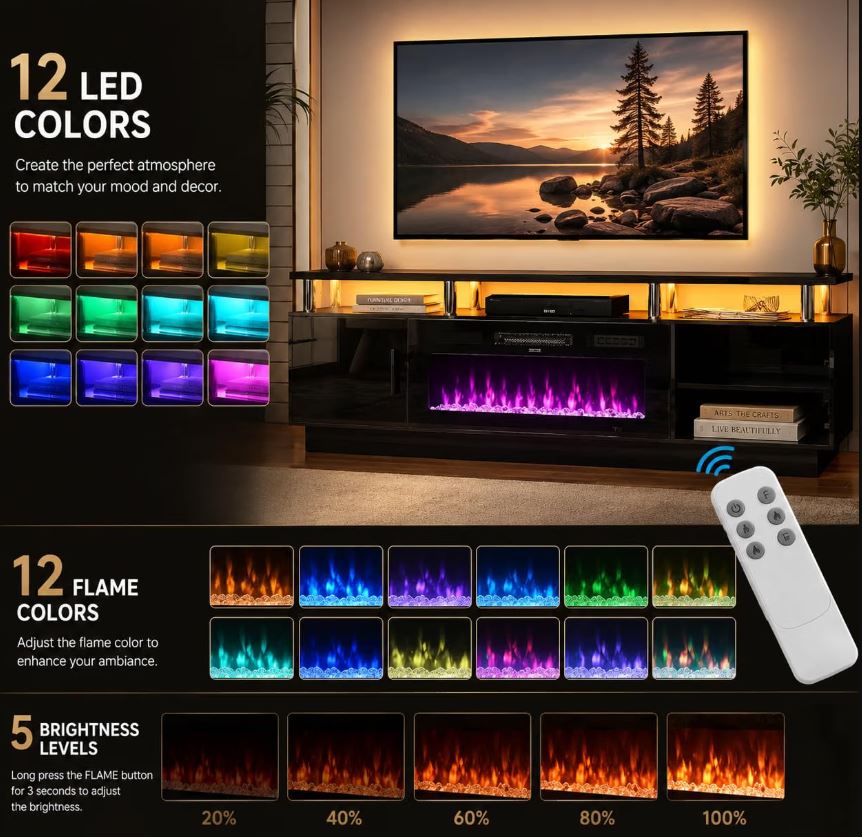 Luxe Tv Stand w/ Fireplace
