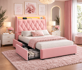 Bella Blush LED Storage Bed