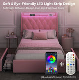 Bella Blush LED Storage Bed