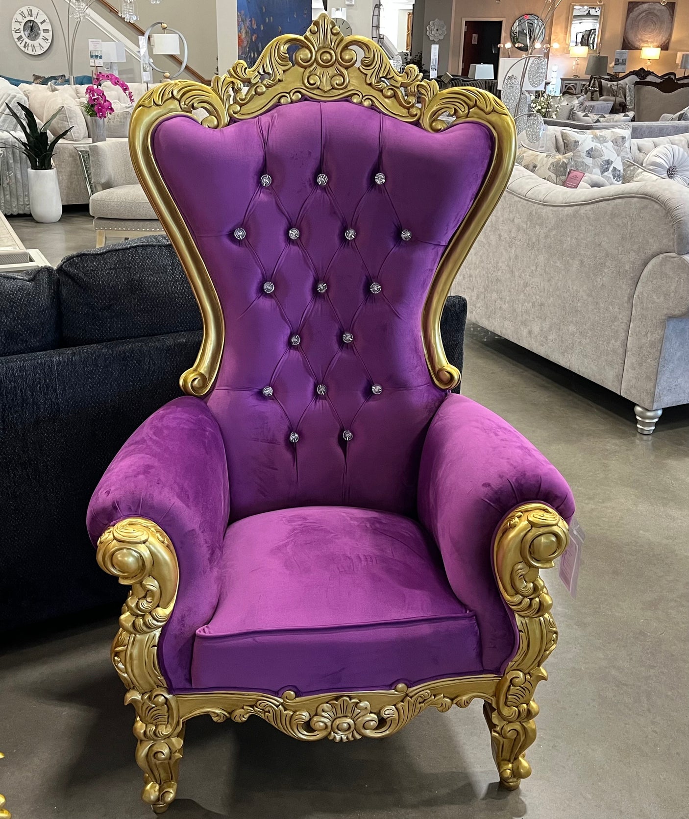 Purple Princess Throne Chair - Purple