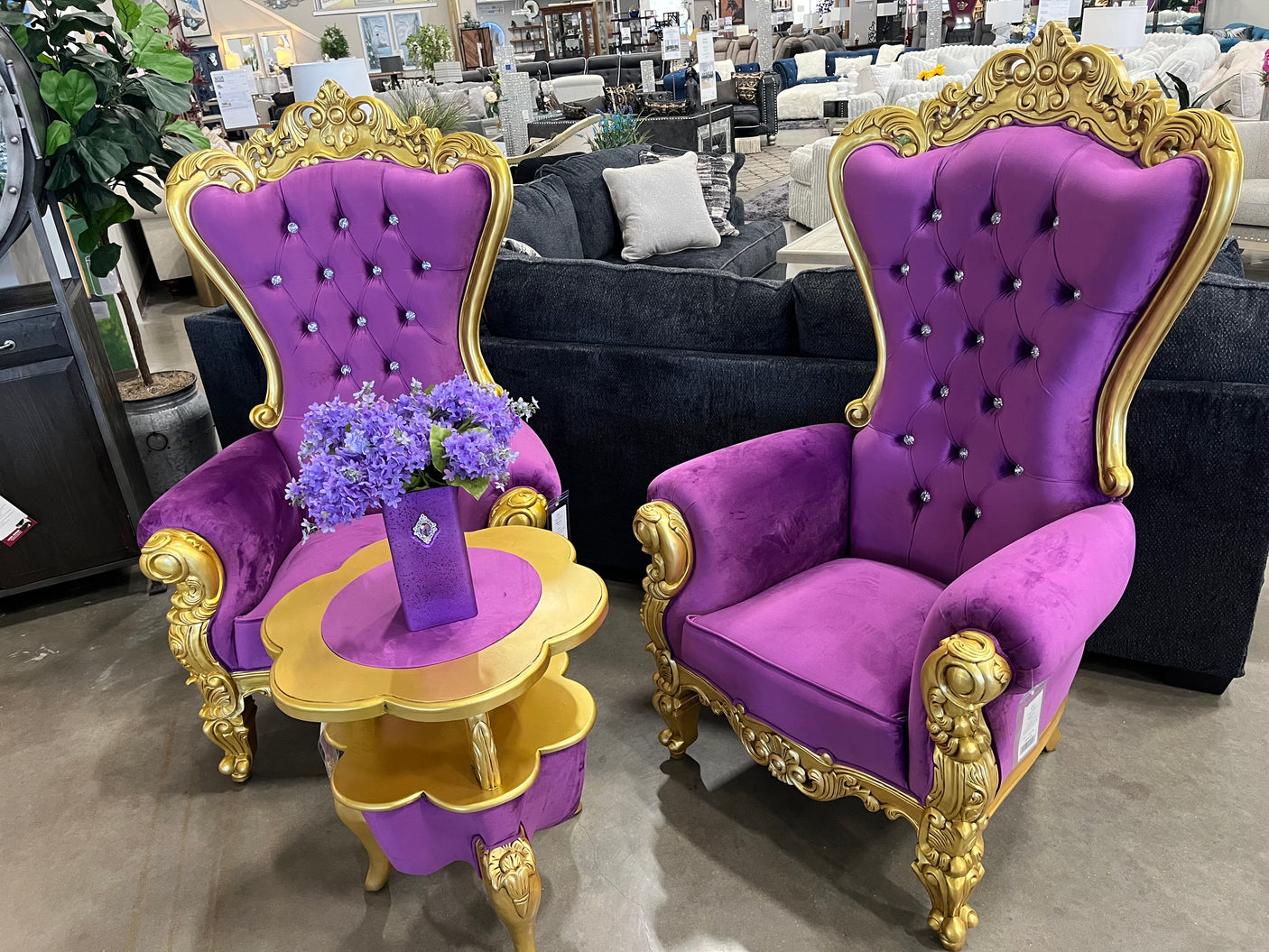 Purple Princess Throne Chair - Purple