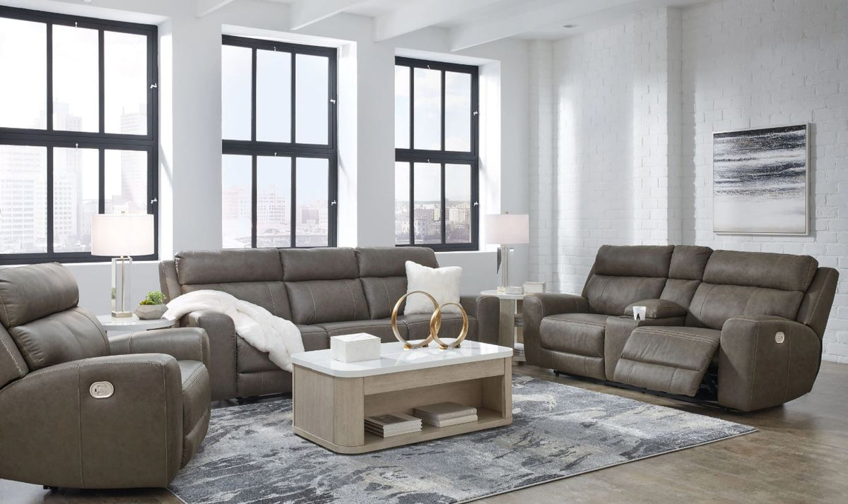 Roman Leather Power Sofa & Loveseat