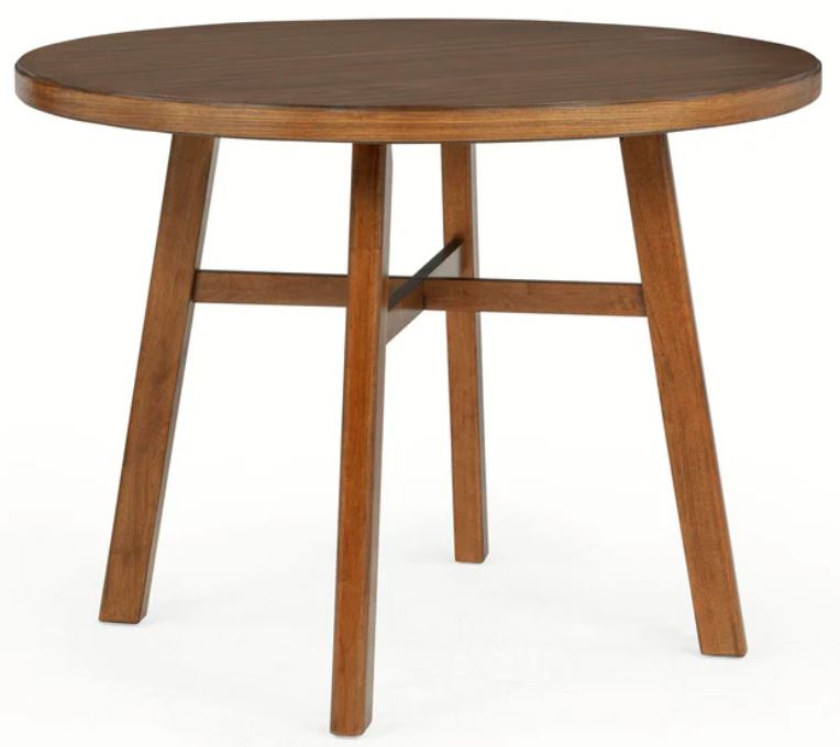 Rose Round Brown Counter Height Table w/ 4 Chairs