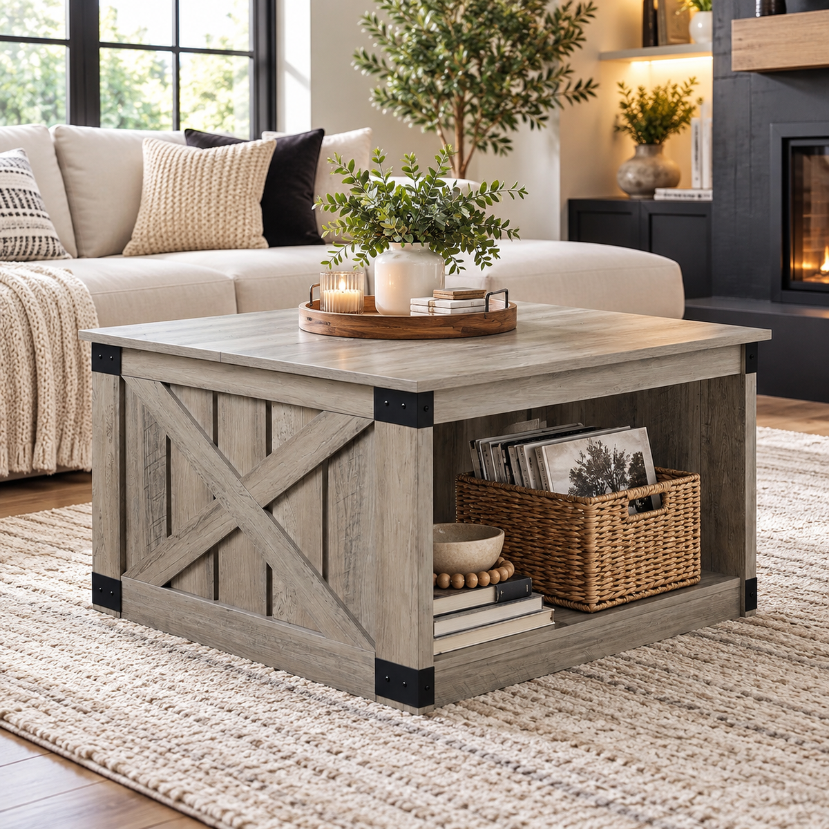 Havenbrook Farmhouse Square Coffee Table