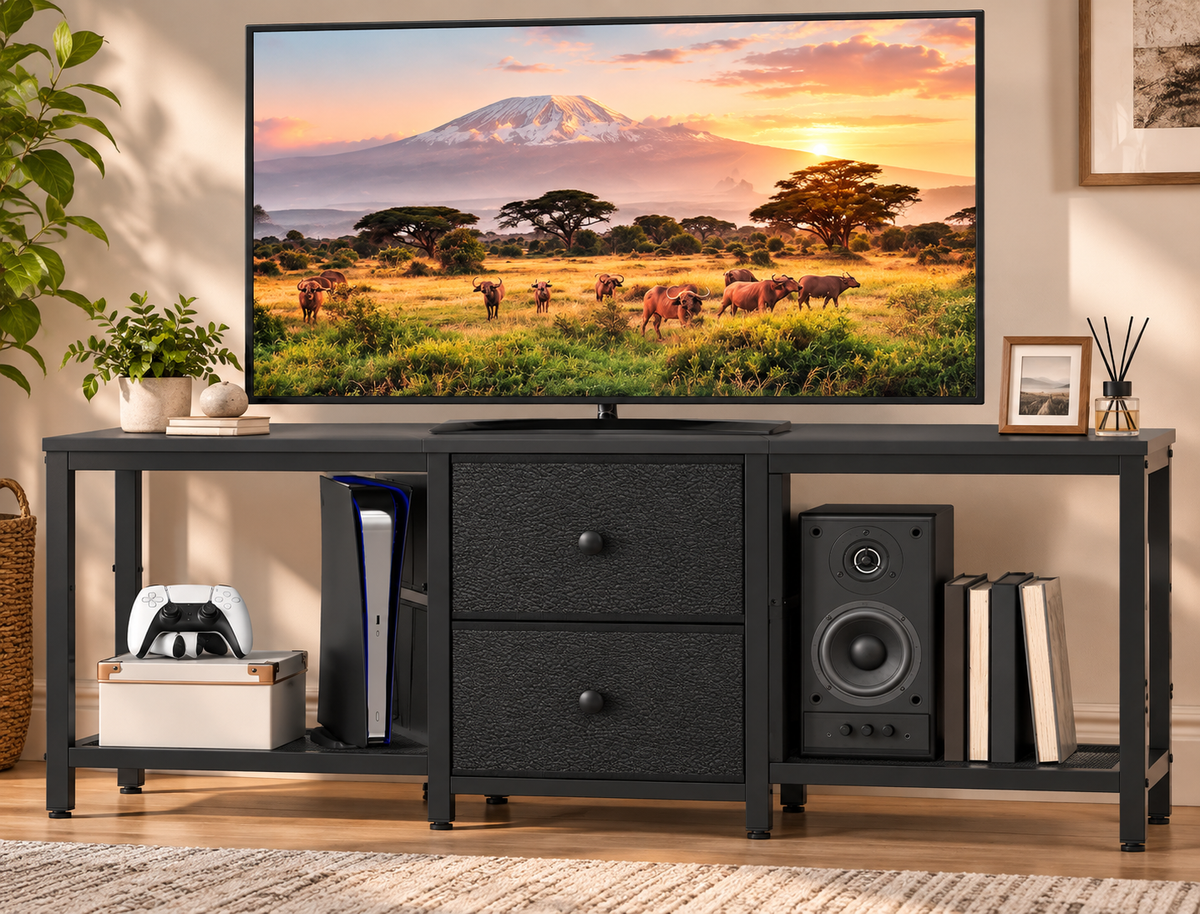 Holly Rustic TV Stand with Storage Drawers