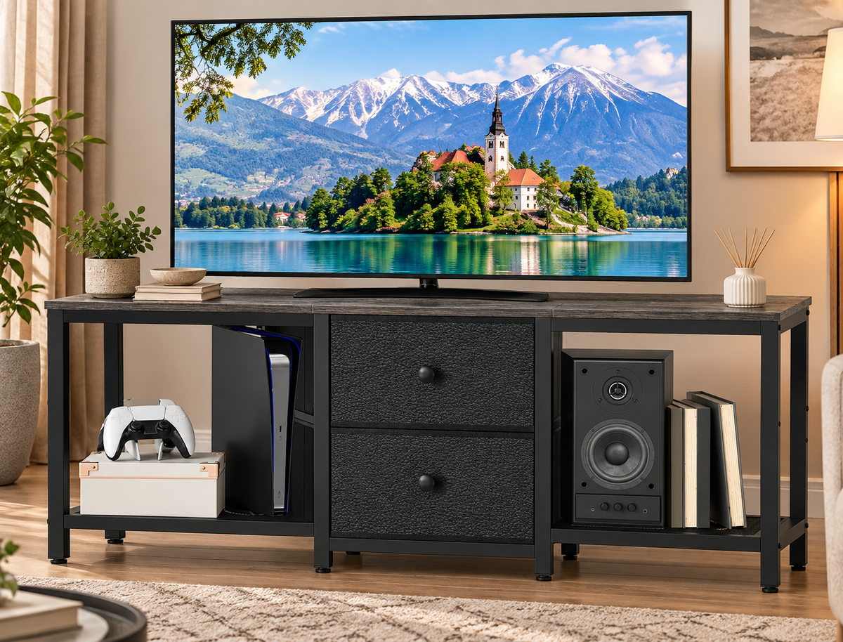 Holly Rustic TV Stand with Storage Drawers