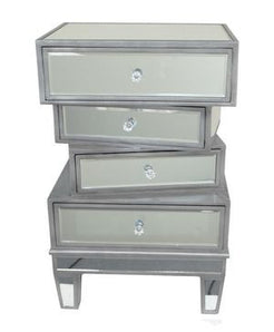 Mirrored Accent Table with Drawers - Katy Furniture