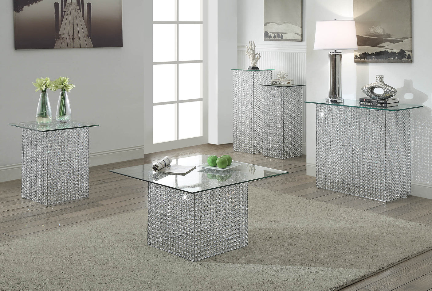 Crystal Pedestal Table