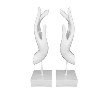 White Buhdda Hands Set - Katy Furniture