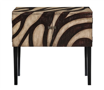 Mahli Dark Brown And Beige Accent Cabinet - Katy Furniture