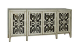 Mirrored Doors With Wood Grills Accent Chest - Katy Furniture
