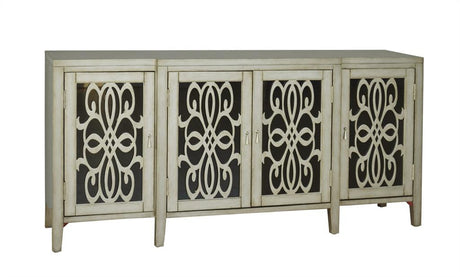 Mirrored Doors With Wood Grills Accent Chest - Katy Furniture