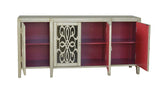 Mirrored Doors With Wood Grills Accent Chest - Katy Furniture