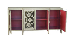 Mirrored Doors With Wood Grills Accent Chest - Katy Furniture