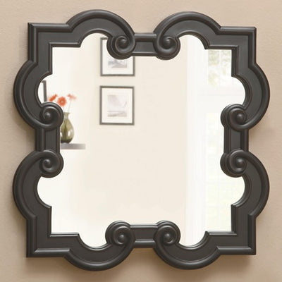 Black Quatrefoil Mirror - Katy Furniture