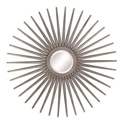Sun Shaped Wall Mirror in Antique Silver - Katy Furniture