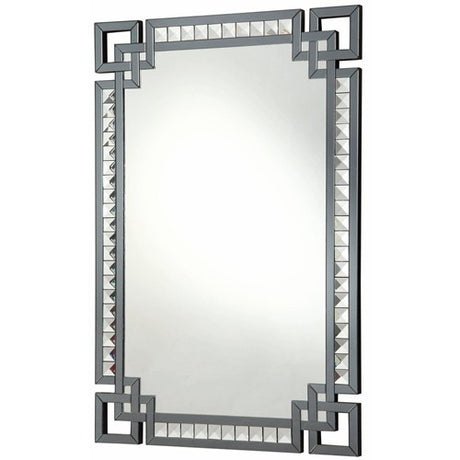 Rectangular Mirror with Smoked Glass Frame Border - Katy Furniture