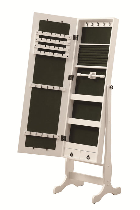 Cheval Mirror and Jewelry Armoire Cappuccino - Katy Furniture