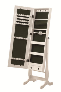 Cheval Mirror and Jewelry Armoire Cappuccino - Katy Furniture