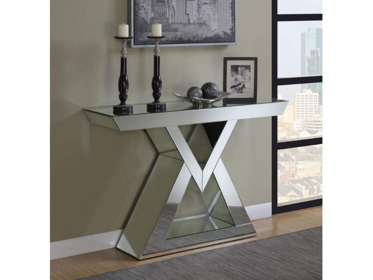 Triangle Mirror Base Console Table - Katy Furniture