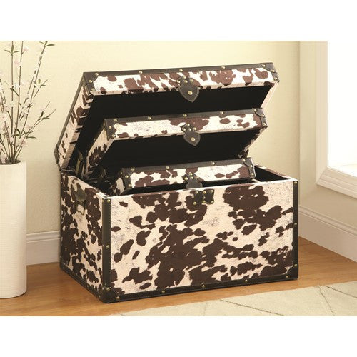 Cowhide Storage Trunk Set - Katy Furniture