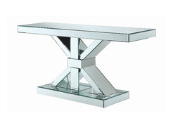 X Base Mirrored Console Table