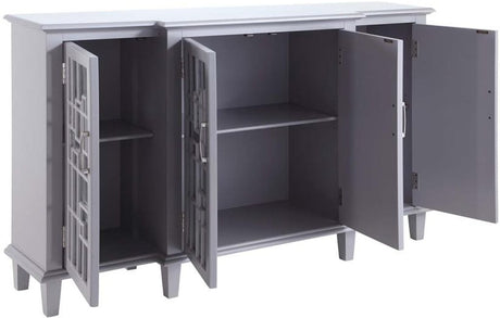 Contemporary Mirrored Door Accent Cabinet - Katy Furniture