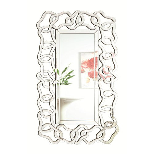 Accent Mirrors Wall Mirror with Decorative Glass Frame - Katy Furniture