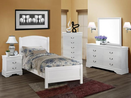 Helene White Twin Bed - Katy Furniture