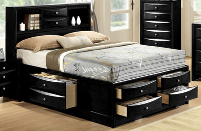 Emily Black Queen Storage Bed - Katy Furniture