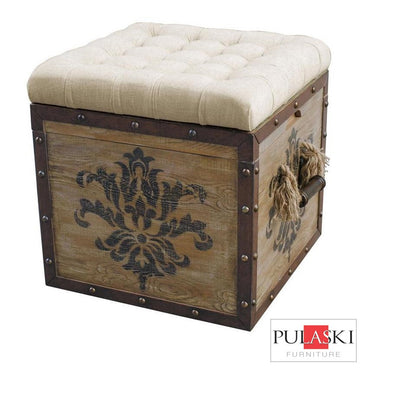 Upholstered Ottoman Rustic Crate - Katy Furniture