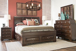 Hampton King Storage Bed w/ 2 Nightstand