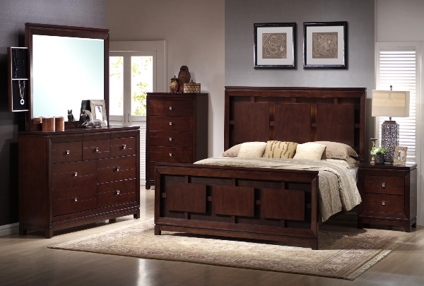Nadia King Bed w/ Dresser & Mirror