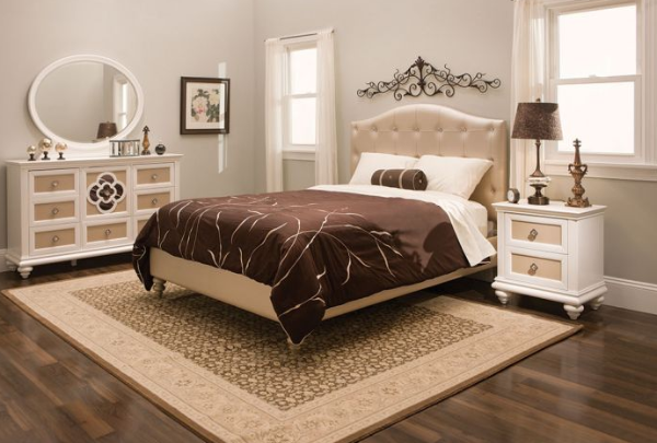 Paris Twin Upholstered 6pc Bedroom Set