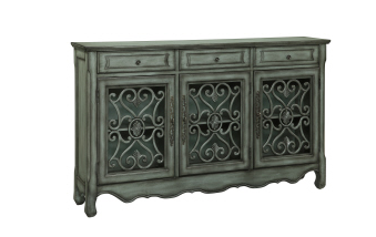 Hood Grey And Pewter Metal Credenza - Katy Furniture