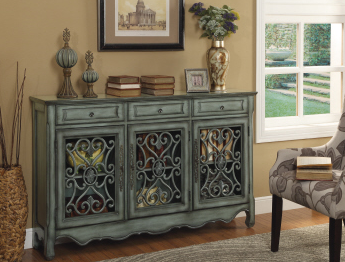 Hood Grey And Pewter Metal Credenza - Katy Furniture